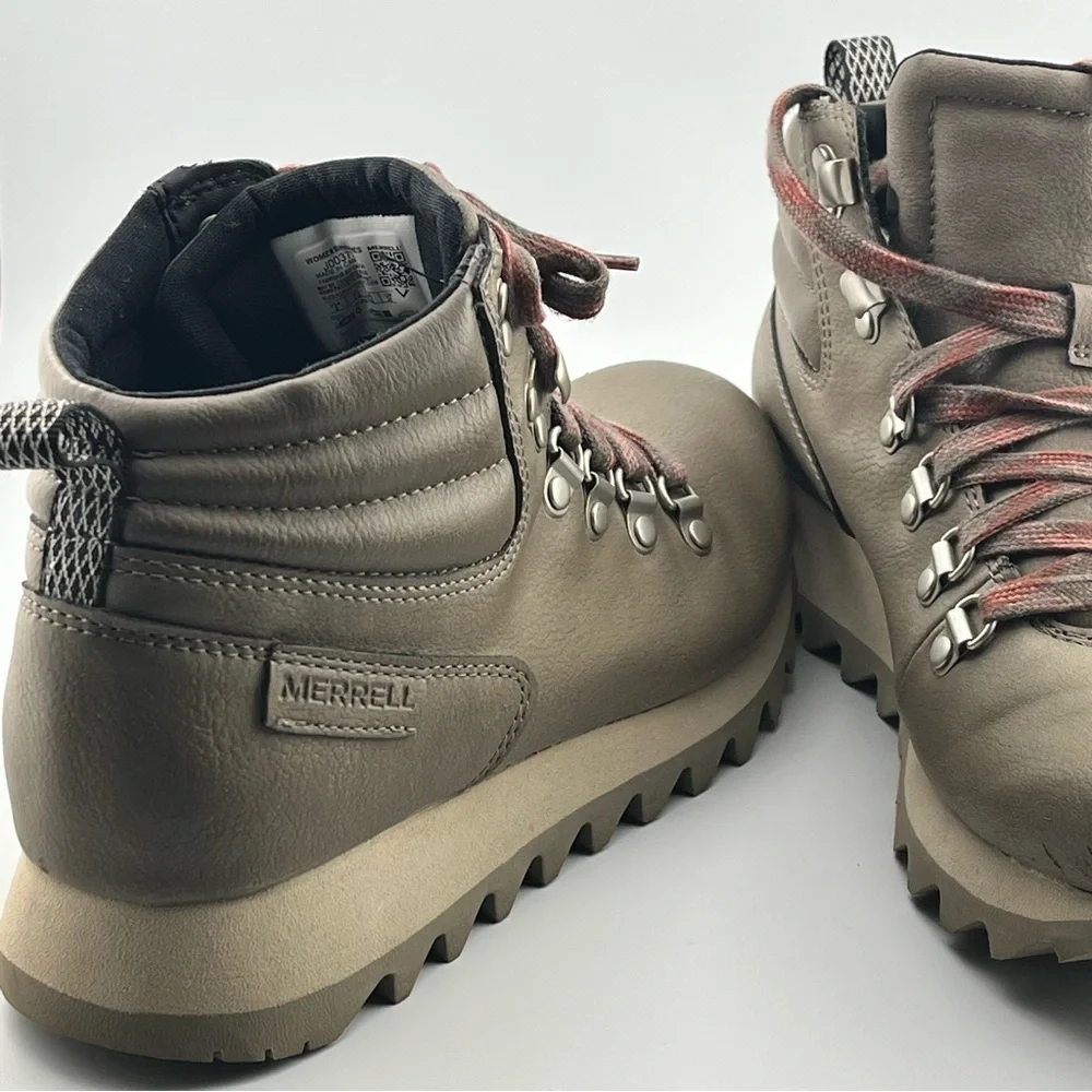 Merrell Women's 8 Alpine Hiking Boots Falcon Dark Gray Vegan Leather J003774